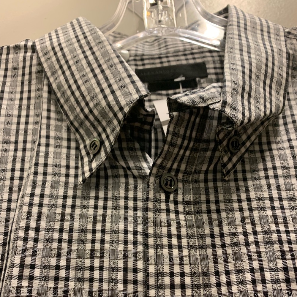 Alexander McQueen Grey Plaid Button Down Skull